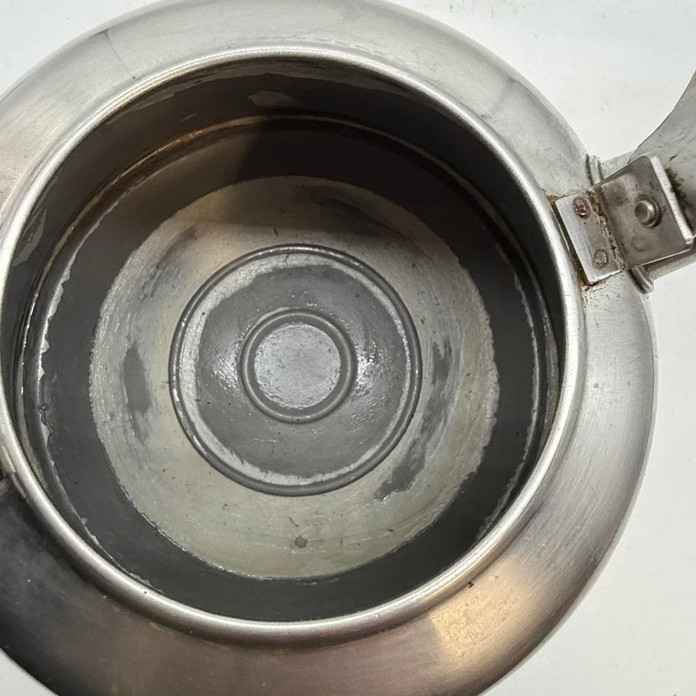 VTG Farberware‎ 752 Stainless Steel Tea Kettle 1.5 Qt Wood Handle handle Crack